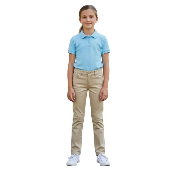 French Toast Girls' Khaki Stretch Twill Pants Size 18 - Picture 1 of 5